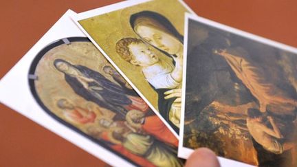 Des photos de trois des quatre tableaux volés au Musée des Beaux arts d&#039;Ajaccio.
 (Stephan Agostini / AFP)