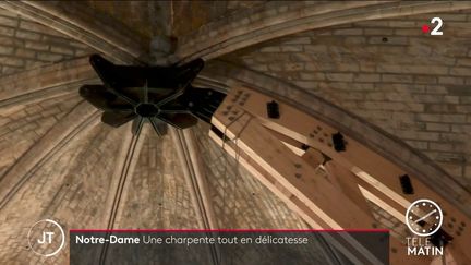 La nouvelle charpente de bois de Notre-Dame de Paris. (France 2)