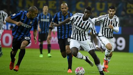 La Juventus de Paul Pogba (au centre) a tenu en échec l'Inter Milan à San Siro. (OLIVIER MORIN / AFP)