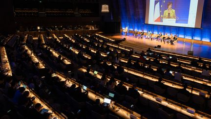 Catherine Colonna la ministre des affiares étrangères au moment des négociations pour le traité global censé mettre fin à la pollution plastique à l'Unesco (STEPHANE MOUCHMOUCHE / HANS LUCAS)