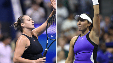 Aryna Sabalenka et Jessica Pegula, qualifiées pour la finale femmes de l'US Open 2024, jeudi 5 septembre. (AFP)