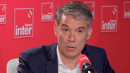 Olivier Faure, le premier secrétaire du Parti socialiste, le 15 juin 2022 sur France Inter. (FRANCEINTER / RADIO FRANCE)