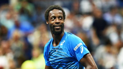 Gaël Monfils lors de son match face à Lucas Pouille, en quarts de finale de l'US Open, le 6 septembre 2016. (JEWEL SAMAD / AFP)