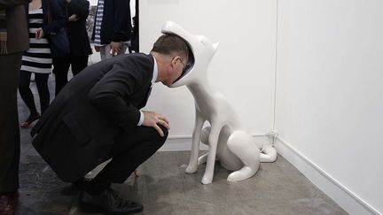  47ème édition de la foire se tiendra à Bâle jusqu'au 19 juin 2016. Ici l'oeuvre Fac e to face" de l'artiste taiwanais Peng Hung-chih 
 (Kin Cheung/AP/SIPA)