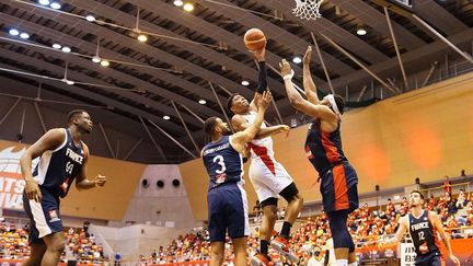 Les Bleus se sont inclinés face au Japon pour leur dernier match de préparation aux JO, le 18 juillet 2021, à&nbsp;Oshino. (POOL FOR YOMIURI / YOMIURI)