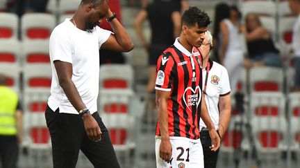 Patrick Vieira et Nice en difficultés après trois journées de Ligue 1 (YANN COATSALIOU / AFP)