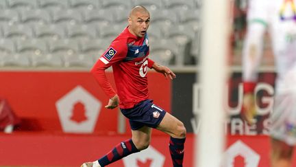 Burak Yilmaz (Lille) lors du match de Ligue 1 contre Saint-Étienne, dimanche 16 mai 2021. (SYLVAIN LEFEVRE / HANS LUCAS)
