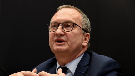 Jacques Chanut, président de la Fédération française du bâtiment, le 16 avril 2019 à Paris. (ERIC PIERMONT / AFP)