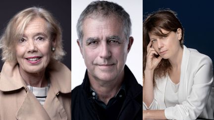 Dominique Barbéris, Antoine Sénanque, Sarah Chiche, les trois auteurs en lice pour le Grand Prix du roman de l'Académie française (JOEL SAGET / AFP)