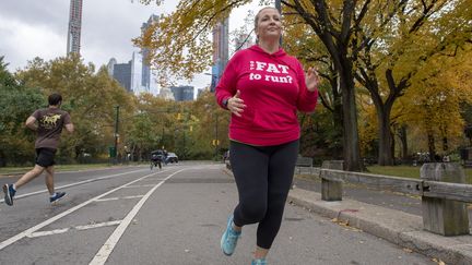 La Britannique Julie Creffield s'entraîne en vue du marathon à New York (Etats-Unis), le 2 novembre 2018. (DON EMMERT / AFP)