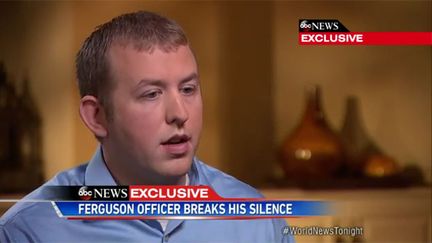 &nbsp; (Darren Wilson est sorti de son silence mardi soir en répondant à une interview sur la chaîne ABC © Capture d'écran ABC)