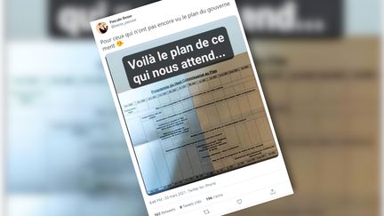 Un&nbsp;tweet montrant le&nbsp;"programme" du haut-commissariat au Plan&nbsp;qui&nbsp;annonce toute une série de mesures prévues par le gouvernement (CAPTURE D'ÉCRAN TWEET)