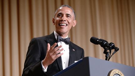 &nbsp; (Barack Obama a alterné humour et hommages lors du dîner des correspondants de Washington. © MaxPPP)