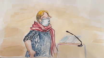 Denise Charbonnier,&nbsp;la mère du dessinateur Charb,&nbsp;le&nbsp;10 septembre 2020, lors de son audition au procès des attentats de janvier 2015. (ELISABETH DE POURQUERY / FRANCEINFO)