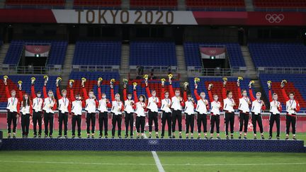 L'équipe canadienne de football a remporté l'or aux Jeux olympiques de Tokyo, le 6 août 2021. (MAXPPP)