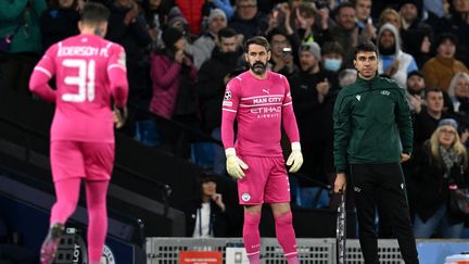 Scott Carson a remplacé Ederson en huitièmes de finale de la Ligue des champions, le 9 mars 2022. (PAUL ELLIS / AFP)