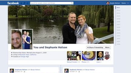 Capture d'&eacute;cran de la "page couple" annonc&eacute;e par le r&eacute;seau social Facebook le 8 novembre 2012. (FACEBOOK)