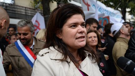 Raquel Garrido participe à une manifestation à Paris, le 12 septembre 2017. (PASCAL VANDON / CITIZENSIDE / AFP)