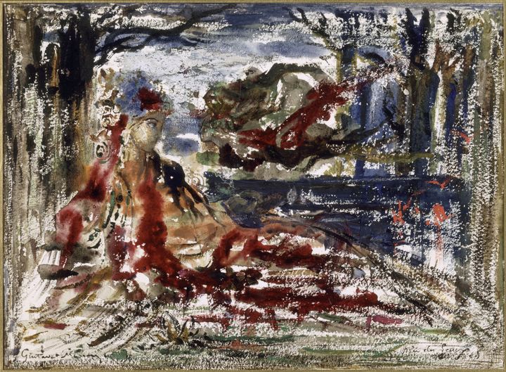 Près des eaux Aquarelle - H. 27 cm ; L. 37 cm Paris, musée Gustave Moreau, Cat. 575
 (RMN-GP / René-Gabriel Ojéda)