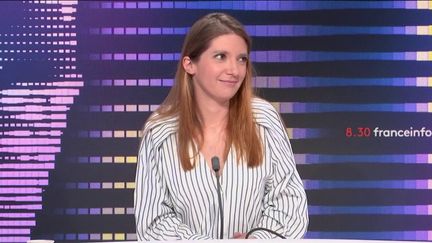 Aurore Bergé, députée des Yvelines,&nbsp;était l'invitée du "8h30 franceinfo", dimanche 6 février 2022. (FRANCEINFO / RADIOFRANCE)