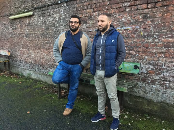 Ali Rahni et Samir Hadjdoudou à Roubaix (Nord), le 11 décembre&nbsp;2018. (ELISE LAMBERT/FRANCEINFO)