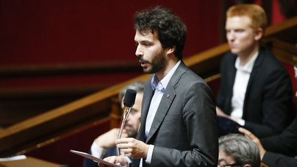 Bastien Lachaud, député La France insoumise de Seine-Saint-Denis, le 20 mars 2018 à l'Assemblée nationale, à Paris. (MAXPPP)