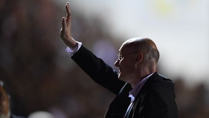 Bernard Laporte,&nbsp;alors coach de Toulon, lors du match face à Bordeaux-Bègles, le 5 juin 2016. (BORIS HORVAT / AFP)