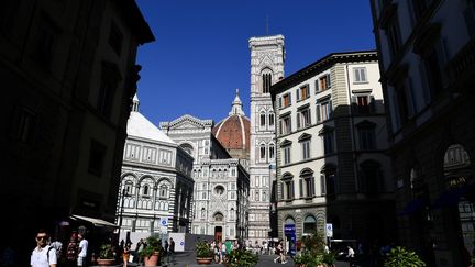 &nbsp;Aux abords de la Cathédrale Santa Maria del Fiore, à Florence, juin 2019.&nbsp; (MIGUEL MEDINA / AFP)