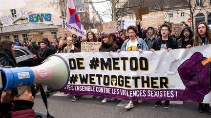 Une manifestation contre les violences faites aux femmes, le 27 janvier 2018, à Paris.&nbsp; (MAXPPP)