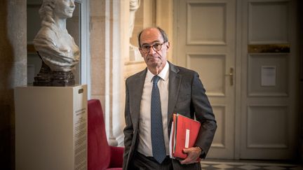 Renaissance MP Eric Woerth is in the Salle des Quatre Colonnes, at the National Assembly, October 19, 2022. (ARTHUR NICHOLAS ORCHARD / HANS LUCAS / AFP)