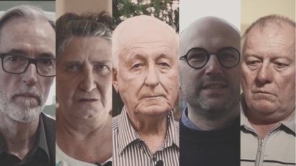 De gauche à droite, Peter Keup, Gabriella Zeyfyian,&nbsp;Eckhard Netzman,&nbsp;Hermann Lugan et&nbsp;Klaus-Dieter Erber. (FRANCEINFO)