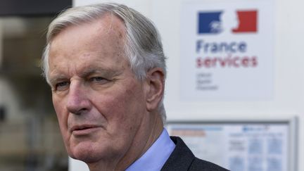 Le Premier ministre Michel Barnier est en visite dans le département de la Savoie le 12 septembre 2024. (BERTRAND RIOTORD / MAXPPP)