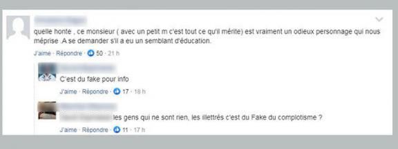 Les commentaires de certains internautes après la lecture de l'article. (CAPTURE ECRAN FACEBOOK)