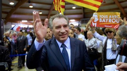 François Bayrou, hier à Perpignan (BERTRAND LANGLOIS / AFP)