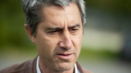 François Ruffin en Ille-et-Vilaine pour le lancement de la coopérative politique locale Gagner le 13 octobre 2024. (MATHIEU PATTIER / MAXPPP)