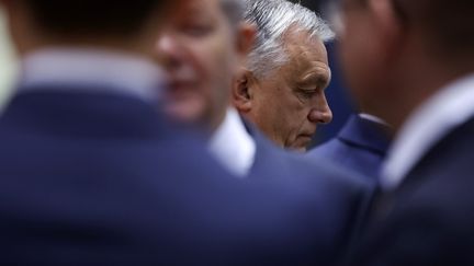 Hungarian Prime Minister Viktor Orban during the European Council in Brussels on December 14, 2023 (OLIVIER HOSLET / MAXPPP)