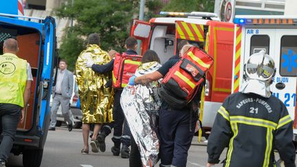 Une explosion au gaz a eu lieu à Dijon (Côte d'Or), le 16 septembre 2016. (MAXPPP)