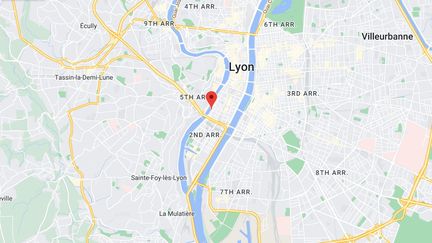 L'accident a eu lieu&nbsp;à l'angle de la rue de Condé et du quai du maréchal Joffre, dans le deuxième arrondissement de Lyon. (CAPTURE D'ECRAN GOOGLE MAPS)