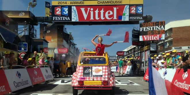 La caravane à l'arrivée à Chamrousse