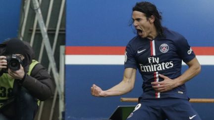 Edinson Cavani, banni pendant trois matches, a marqué pour son retour. (KENZO TRIBOUILLARD / AFP)