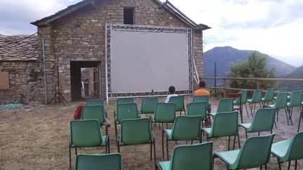 La "salle" de projection du festival d'Ascaso, en 2014. (QUIQUE FACIL / MUESTRA CINE)