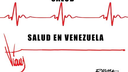 En 2014, c'est le «dessin de trop» aux yeux de la direction du journal proche du pouvoir qui l'emploie. Sa caricature sur l'état de la santé publique du pays réalisée avec un encéphalogramme plat signé de l'ancien président Chavez, au pouvoir de 1999 à 2013, lui vaut d'être immédiatement licenciée. Rayma a trouvé refuge aux Etats-Unis. (Rayma (Venezuela) - Cartooning for Peace)