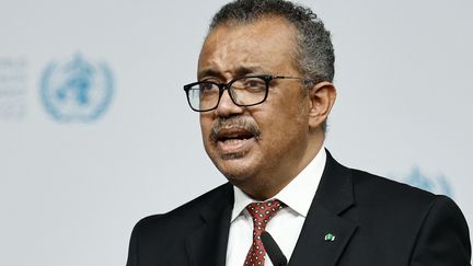 Le directeur général de l'Organisation mondiale de la santé (OMS), Tedros Adhanom Ghebreyesus, le 16 octobre 2022 à Berlin (Allemagne). (CARSTEN KOALL / DPA / AFP)