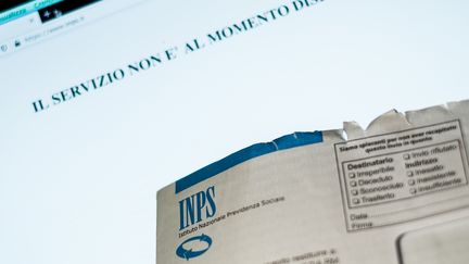 Le site internet de l'Inps,&nbsp;l'organisme italien qui verse l'allocation chômage, inaccessible. (ANDREA RONCHINI, RONCHINI / NURPHOTO)