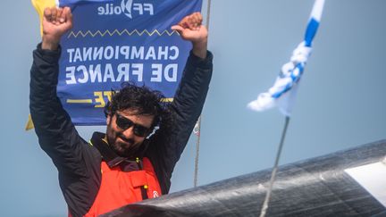 Le skipper&nbsp;Yoann Richomme, le 26 juin 2019. (JEAN-FRANCOIS MONIER / AFP)