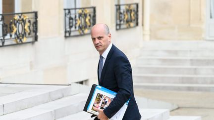 Jean-Michel Blanquer, le ministre de l'Education nationale, lors de la sortie du conseil des ministres le 30 août 2017. (MAXPPP)