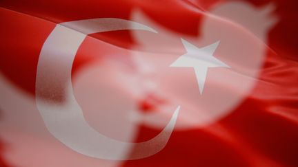 Le logo de Twitter combiné avec le drapeau turc, créé le 10 mai 2017. (JAAP ARRIENS / NURPHOTO)