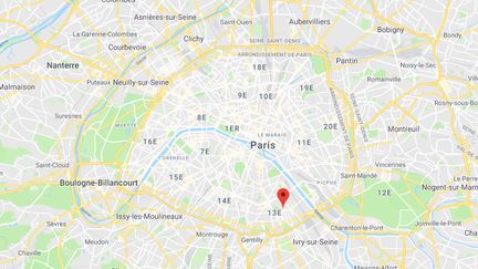 L'accident a eu lieu dans le 13e arrondissement de Paris. (CAPTURE D'ÉCRAN / GOOGLE MAPS)