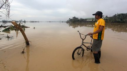 Le typhon a frapp&eacute; le sud du pays,&nbsp;notamment la ville de New Bataan. (KARLOS MANLUPIG / AFP)