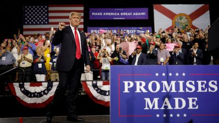 Le président des Etats-Unis, Donald Trump, lors d'un meeting à Tampa, en Floride, le 31 juillet 2018. (CARLOS BARRIA / REUTERS)